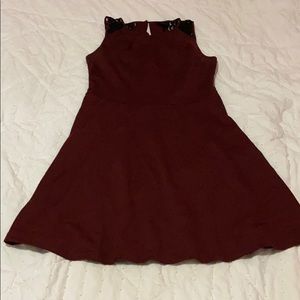 burgundy a line dress